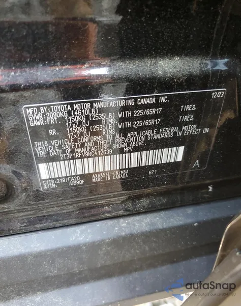 2024 Toyota Rav4 Xle from USA, damaged, VIN 2T3P1RFV9RC412639